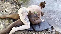 Bold Outdoor Threesome by River
