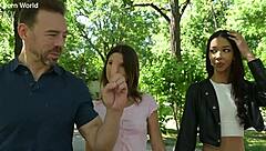 Gina Gerson And Lia Lin Invite Stranger For Threesome Fun