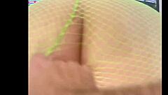 Dj Brisa's ass is wet and twerking without panties