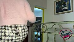 sally, the sexy french brunette slut, takes double penetration with two big cocks