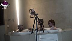 The gostosa from Curitiba got fucked by two guys in the water