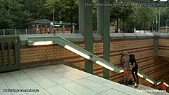 This pierced pussy blonde is getting fucked hard in public