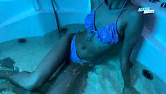 feeling sexy in a bikini during a relaxing bathroom masturbation session