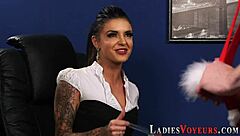 Bossy Domina Mocks Guy in Heels Fetish Humiliation Scene