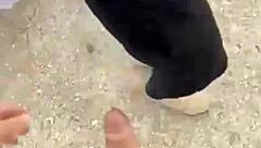 he pulls his big cock out of her pussy and she takes a mouthful