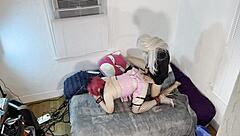 Sexy Blonde Tgirl Fucks Kelsey Masters with Passion