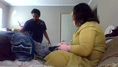 wife teaching me how to fold clothes