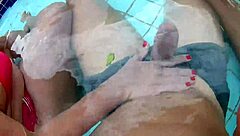 Me and My Friend Lure Big Cock Guy at Pool