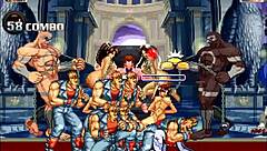 Intense gangbang of Lilith in Hentai Mugen with doggystyle banging