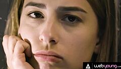 conflicted teen kristen scott explores lesbian sex with petite blonde kenna james