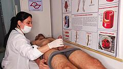 Erection In Front Of Nurse At Hospital