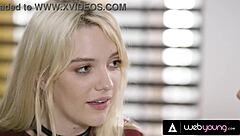 conflicted teen kristen scott explores lesbian sex with petite blonde kenna james