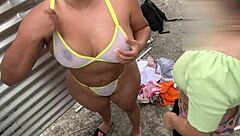 Damn, sensual women filmed in beach dressing room!