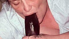 Sloppy deepthroat action on a stunning massive shaft