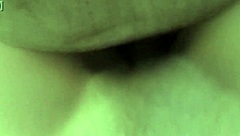 young woman strips and exercises naked on the machine