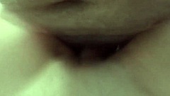 young woman strips and exercises naked on the machine