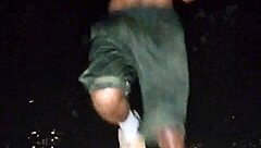 park interview with skinny beautiful mature