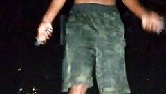 park interview with skinny beautiful mature