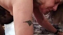 Housewife's face contorts in orgasm during homemade assfucking, her sounds echoing the intense anal pleasure.