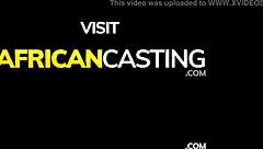 dark skinned african bombshell in interracial facial casting interview
