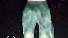 park interview with skinny beautiful mature