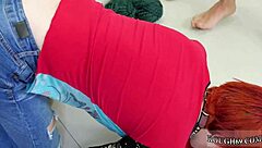 Bound teen 18+ in bondage domination fetish, anal assfucking leading to squirting orgasm and cum