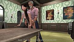 brunette teen and grandpa karaoke in second life ep 8