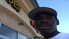 Blonde MILF Mom Gia Marley Sucking Big Black Cock in Heels and Pantyhose