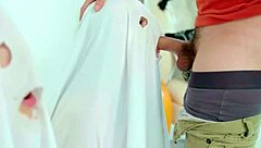 Lana and Molly's secret stepbrother fucks in costumes