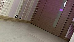 Washing ass before intense fucking session