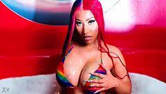 nicki minaj, redhead celebrity, talks about her sexy big tits and masturbation.