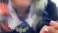 alt milf nextdoor smokes outback with her huge natural tits