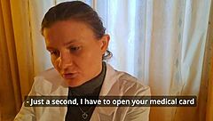 Young Russian doctor gives blowjob during appointment POV.