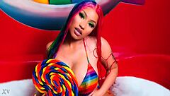 nicki minaj, redhead celebrity, talks about her sexy big tits and masturbation.