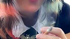 alt milf nextdoor smokes outback with her huge natural tits