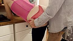 White Milf In Satin Corset Gets Doggy Style Blowjob And Ass Licking