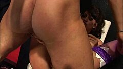 renee richards gets mouth full of cum after riding meat