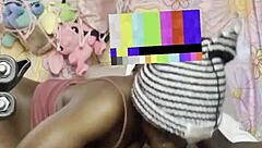 Petite ebony midget fucks on florida couch