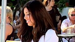 Horny girl in fishnets begs for quick fuck