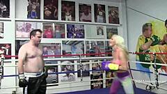 Hell Yeah! Blonde Bombshell Dominates in Mixed Boxing!