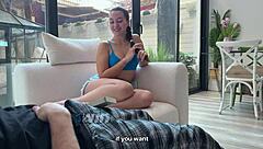 step sister joins my jerk off session and gives blowjob