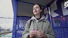 Smoker pays fine with tits and blowjob.