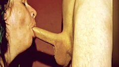 Wow, she's taking that long cock deep in her throat!