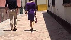 Cougar's ass looks so delicious in voyeur view!