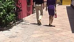 Cougar's ass looks so delicious in voyeur view!