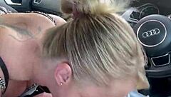 After missing the bus she ordered a taxi when she left home she forgot her card at home so she had to give the driver a blowjob as a reward for the ride