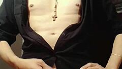 tutorial for masturbating in shirt with cum control