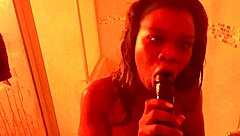 Ebony Teen Sucking Cock In Wet Shower Homemade Action