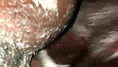 Fucking stepmom's pussy and asshole with cum on ass