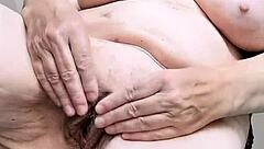 Horny Busty Gilf Teasing In Lingerie Shows HUNGRY Pussy!